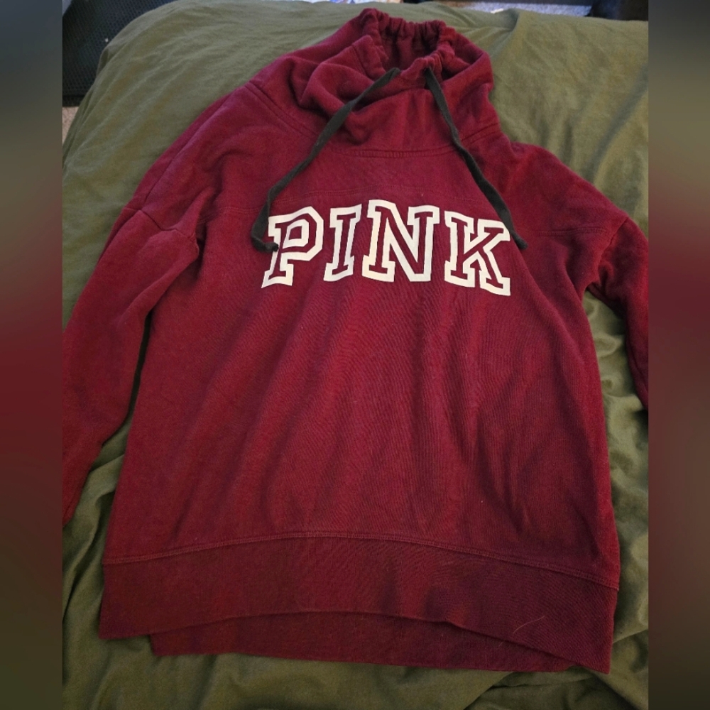 PINK Victoria's Secret Maroon Cowl Neck Sweater